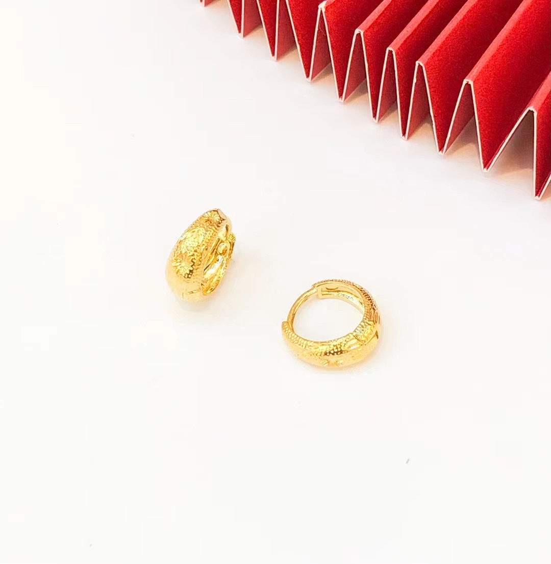 金沐首饰镀黄金耳环网红时尚耳饰潮流耳扣爆款厂家直销详情图4