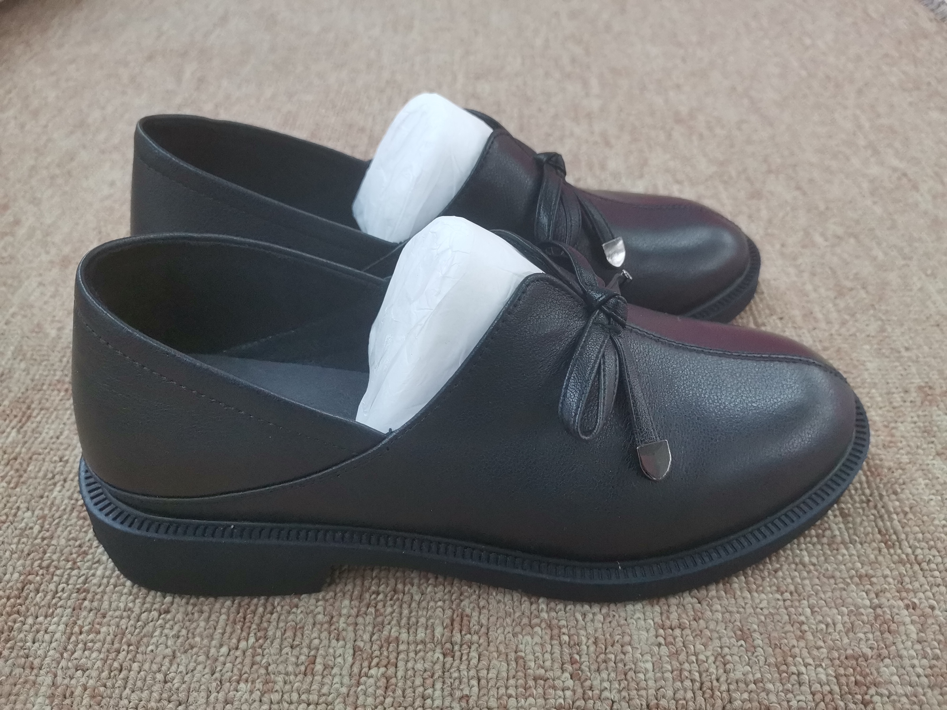 黑色女式皮鞋小单鞋皮鞋外贸出口