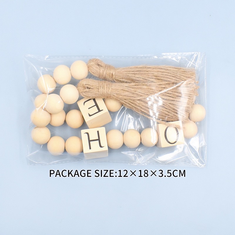 串珠花环现代农舍乡村家庭祝福木质字母装饰串珠花环托盘咖啡桌HOME详情图8