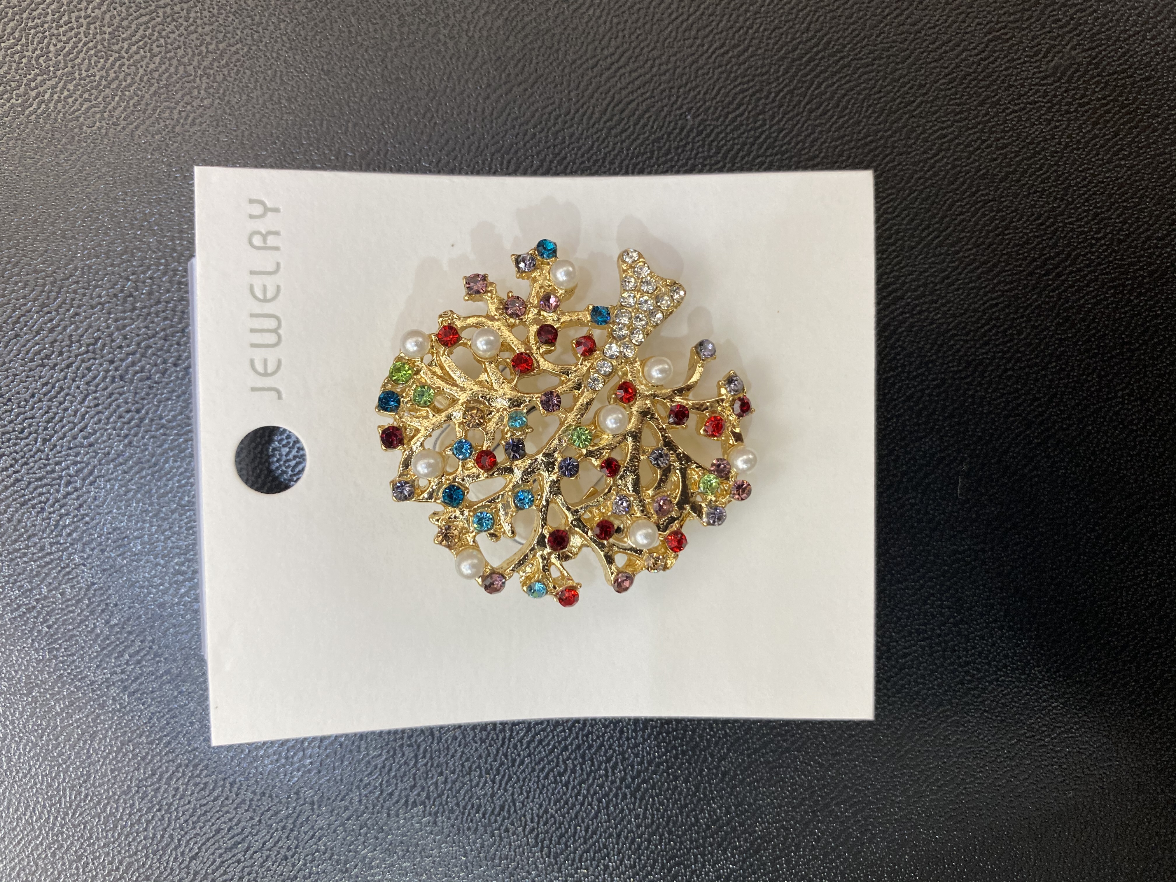 生命树KC金彩色胸针