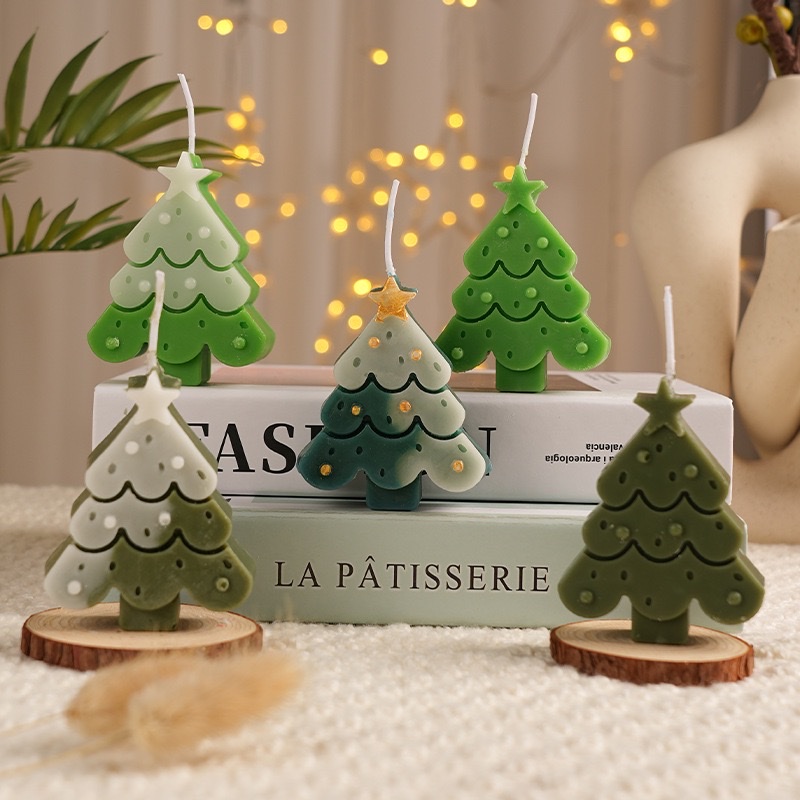 Christmas scented candles, creative Christmas tree atmosphere, scented candle ornaments, romantic Christmas souvenir gifts details Picture