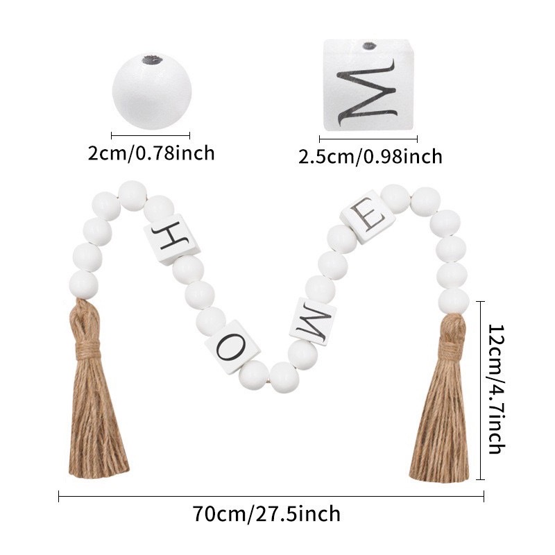 Beaded wreath modern farmhouse rural family blessing wooden letter decoration beaded wreath tray coffee table HOME Application Scenario