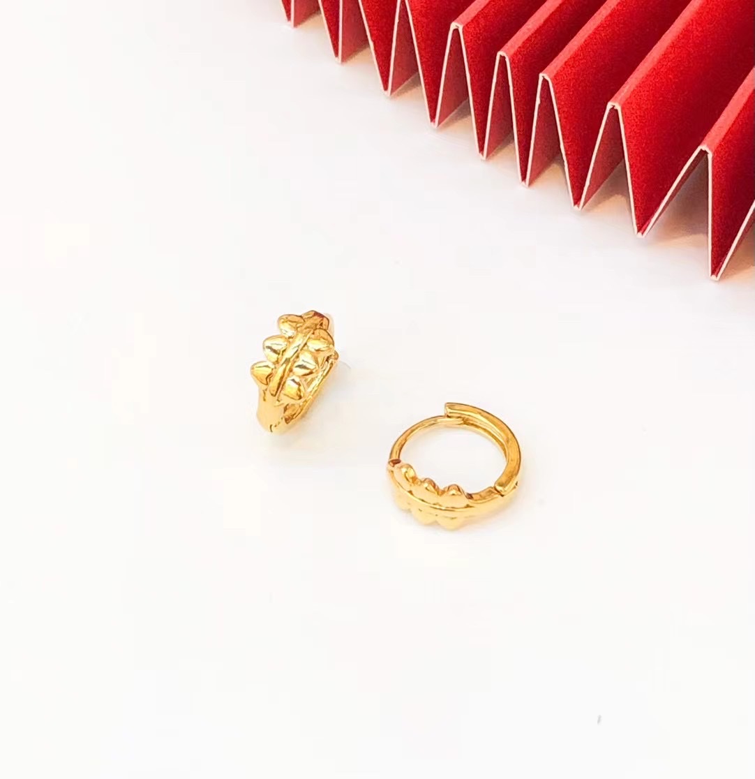 金沐首饰镀黄金耳环网红时尚耳饰潮流耳扣爆款厂家直销
