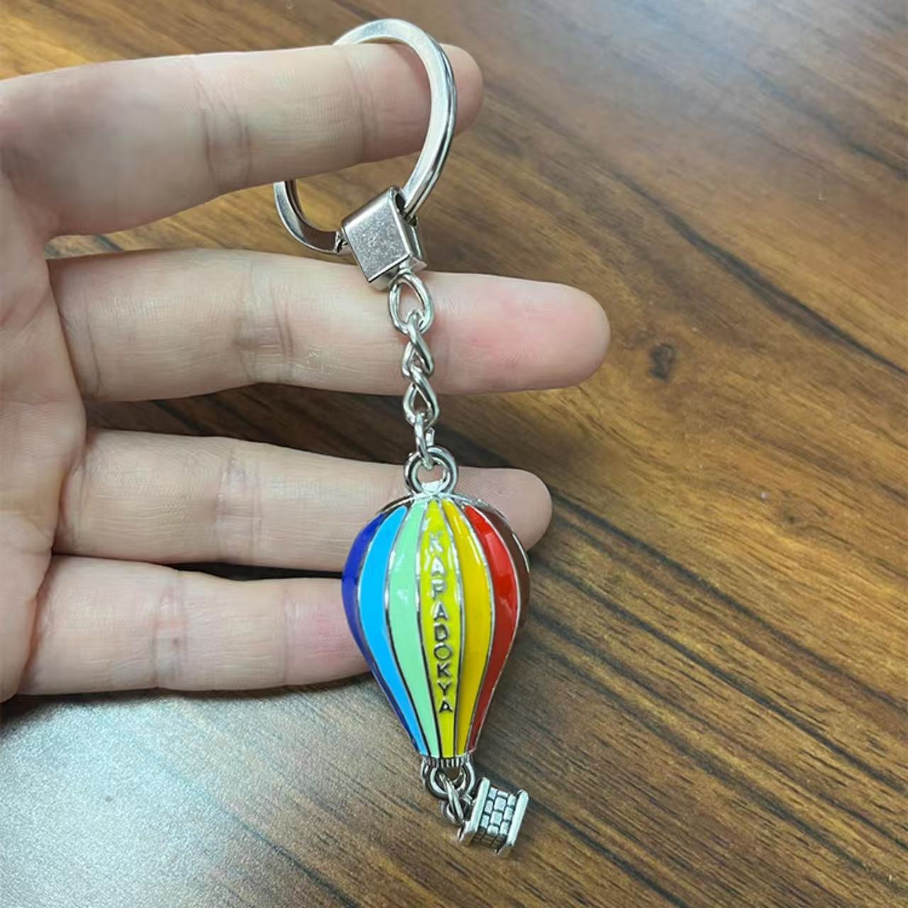 Hot air balloon ball keychain accessory, cherry pearl transparent decorative key chain, cute accessory, Turkish pendant, decorative item, diy customization, creative, colorful Item Picture