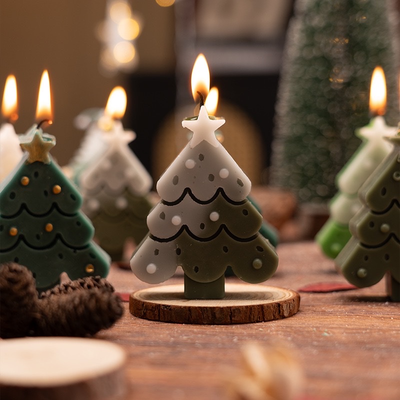 Christmas scented candles, creative Christmas tree atmosphere, scented candle ornaments, romantic Christmas souvenir gifts Application Scenario