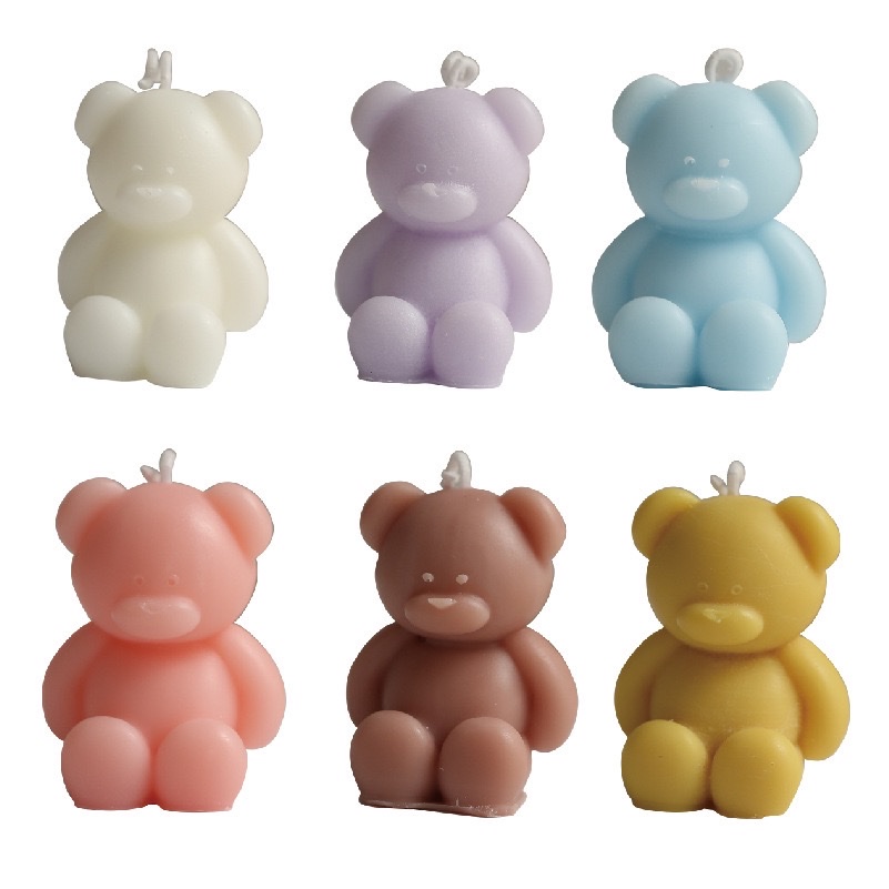 Wholesale Nordic-style birthday bear scented candles. Cute little chubby bear-shaped scented candle ornaments for Women's Day detail image 9