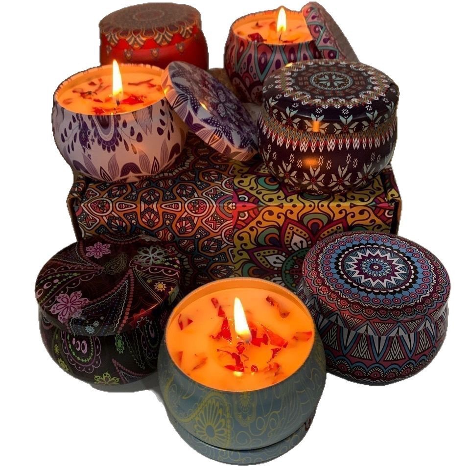 Dried flower scented candles, home living room scented candles, bedroom candles, gift box, decorative set, wedding souvenir gift detail image 4