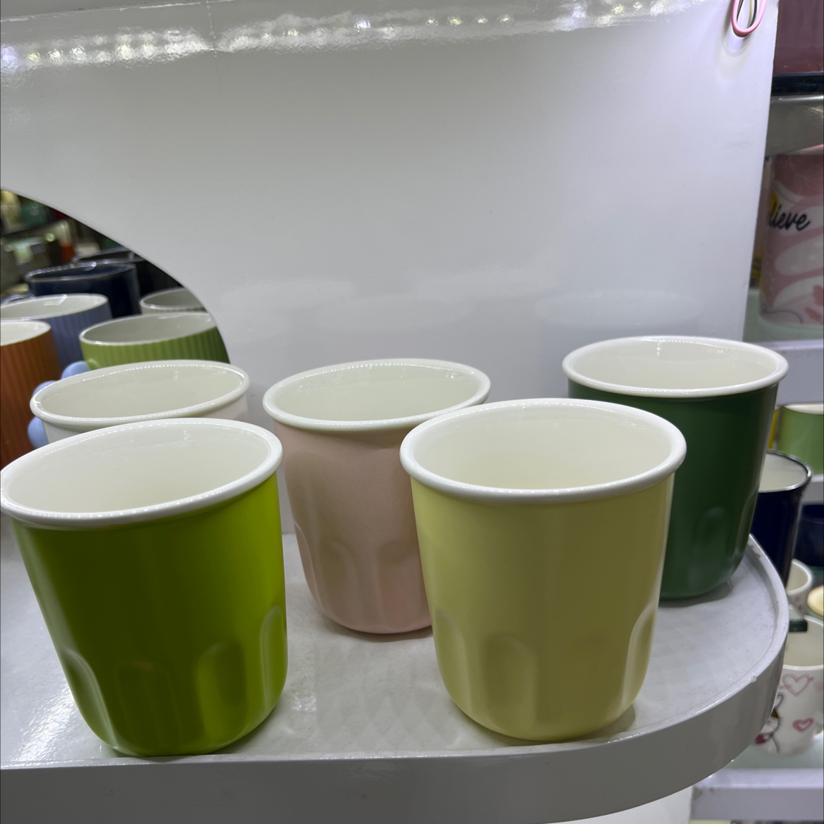 Hand-held cups, ceramic cups, American latte coffee cups, portable ins-style simple mugs, home sets, handless cups details Picture