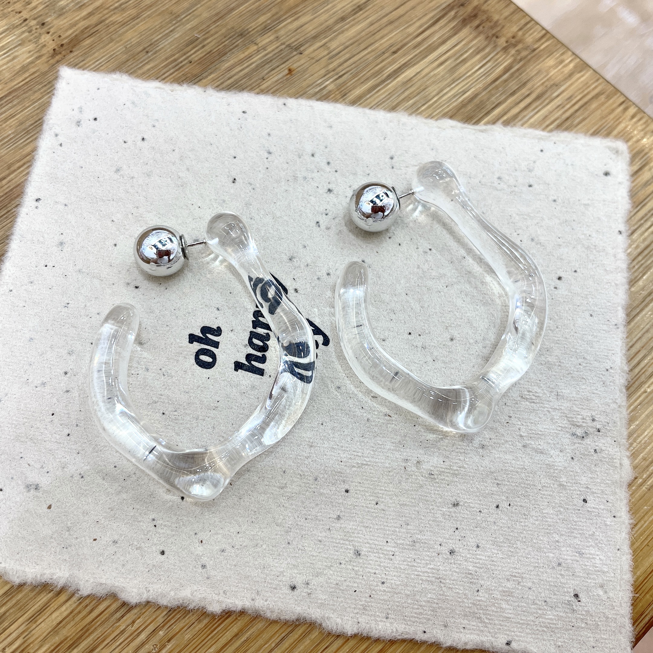 LL078饰品耳饰水感透明异形树脂耳环