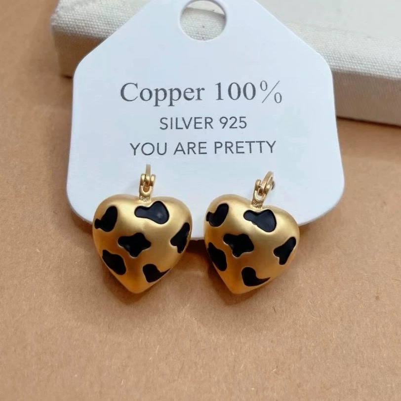 饰品耳饰画油耳环烧焊锆石耳环优雅气质简约时尚女款配饰品