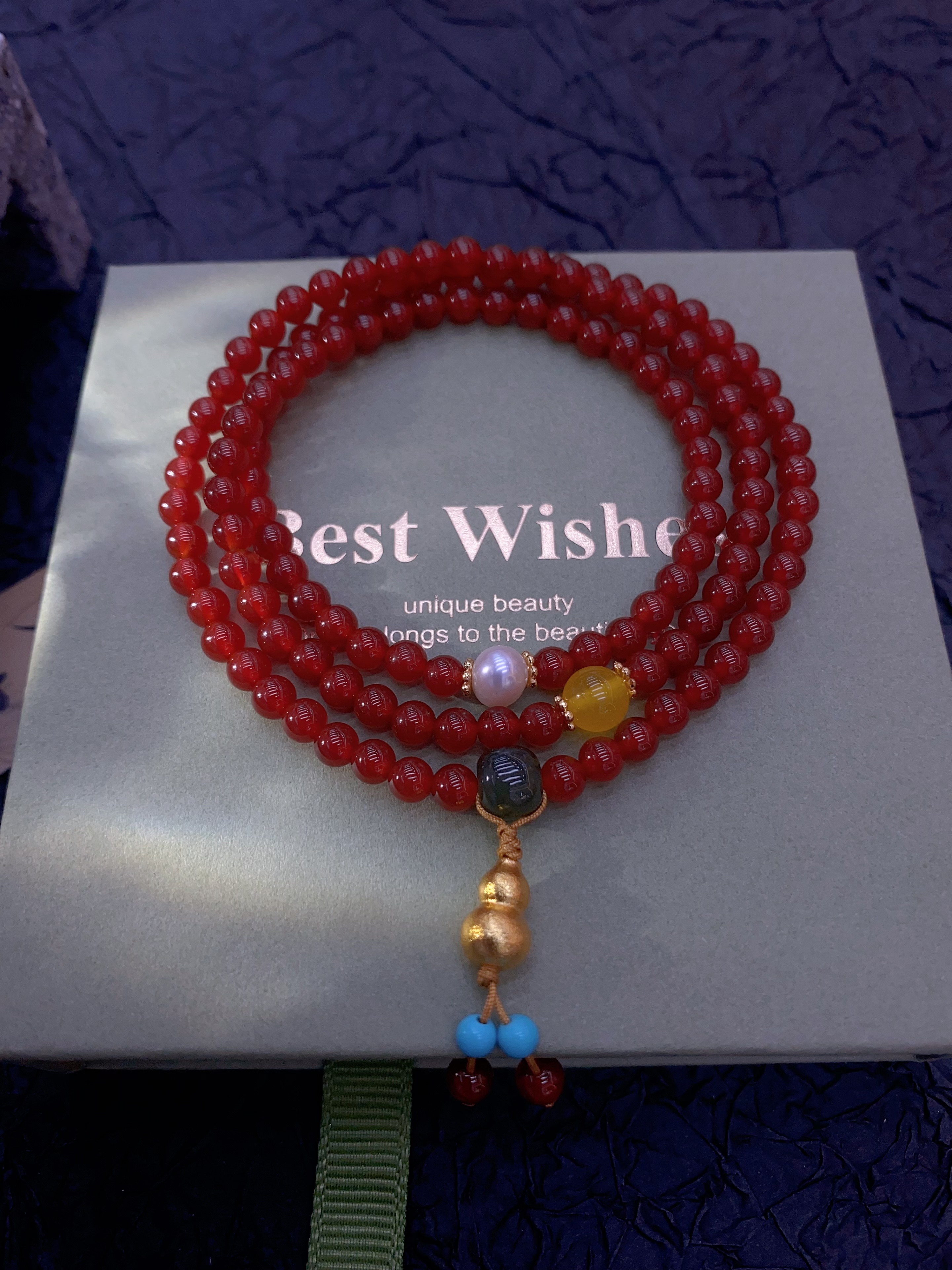 天然红玛瑙手串女款A+级红玛瑙多圈手链葫芦详情图6