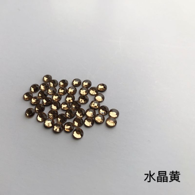 كريستال أصفر SS16 وجهين بقاعدة مسطحة، ماسة للمكواة، مثقاب أظافر، ديكور ماسي