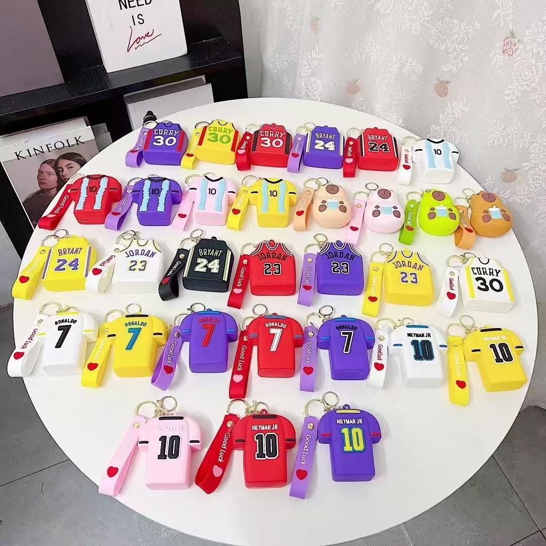 新款世界杯球衣迷你小包包NBA球星球衣篮球科比詹姆斯零钱包挂件