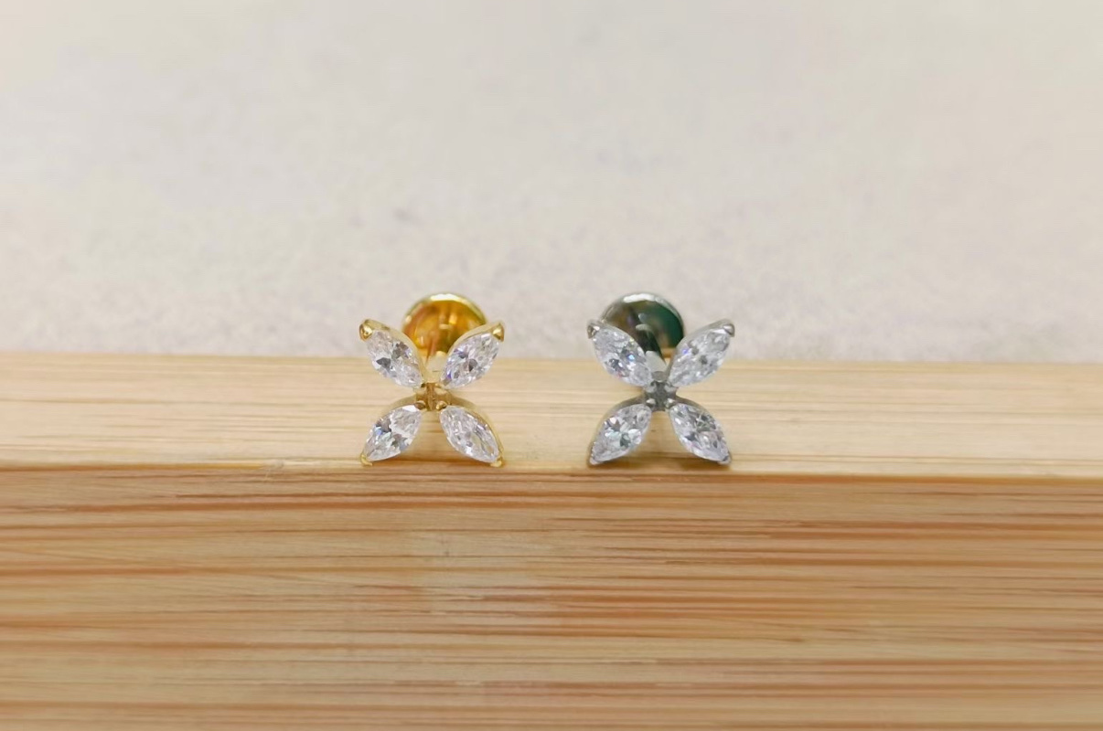 G23钛合金耳钉唇钉 时尚+百搭 穿刺品 厂家直销细节图