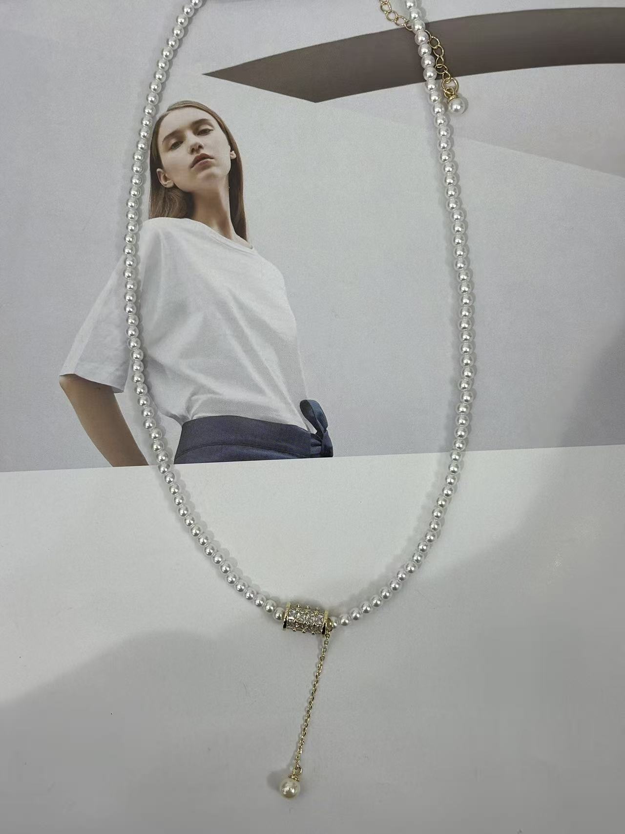 锆石项链18k金饰品时尚简约百搭女款项链链条首饰品