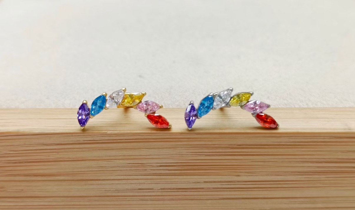 玫瑰金磨砂耳钉 高级感耳环 饰品女士耳饰 简约时尚耳饰潮流配饰细节图