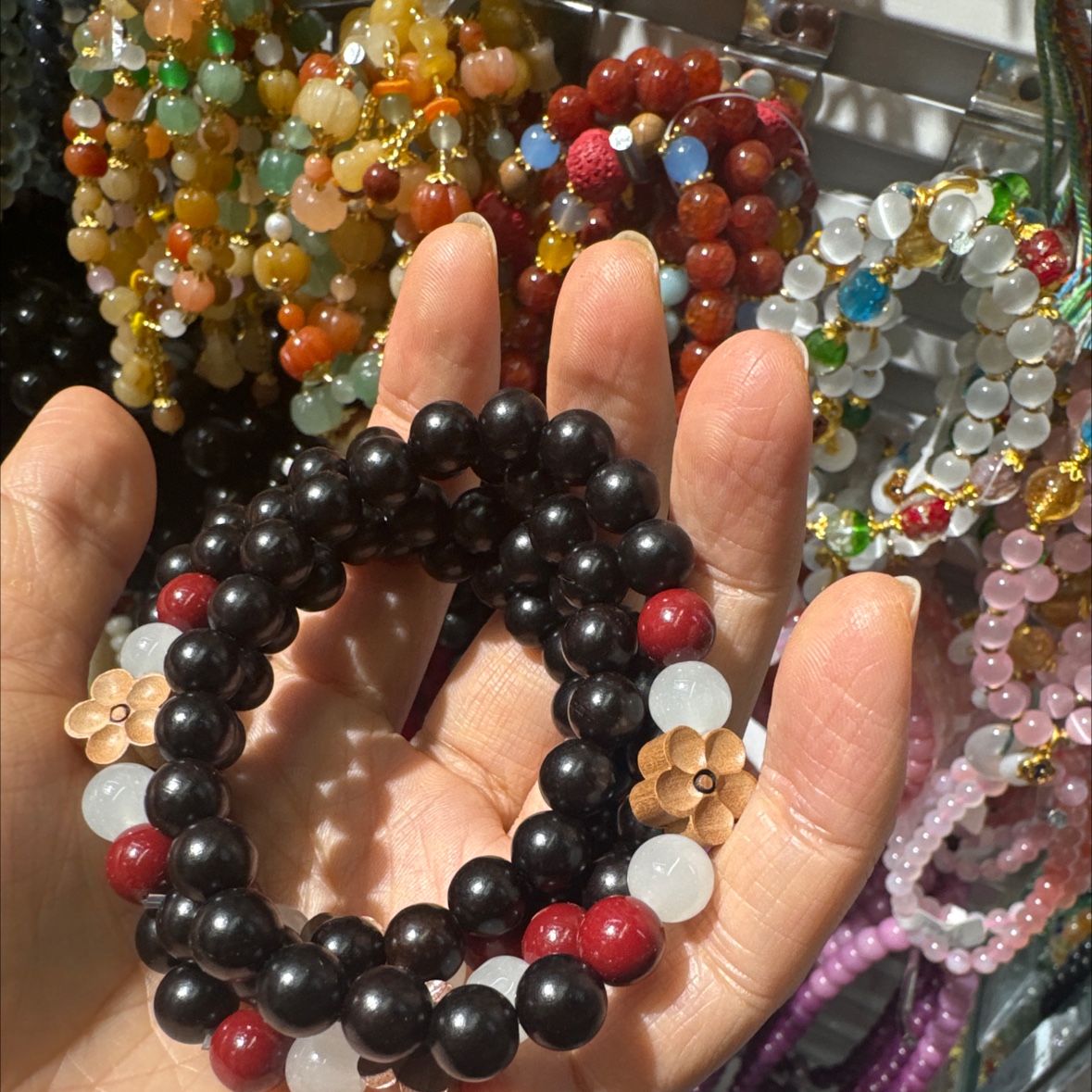 黑檀木手珠细节图