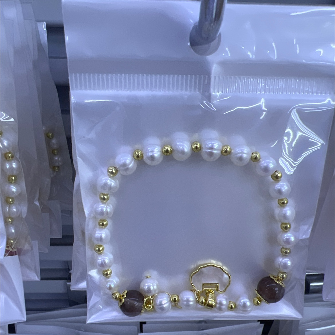 Estilo nacional ping an lock colgante perla natural pulsera de madre de bebé para mujeres pulsera vintage de lujo ins niche diseño lucky Specification image