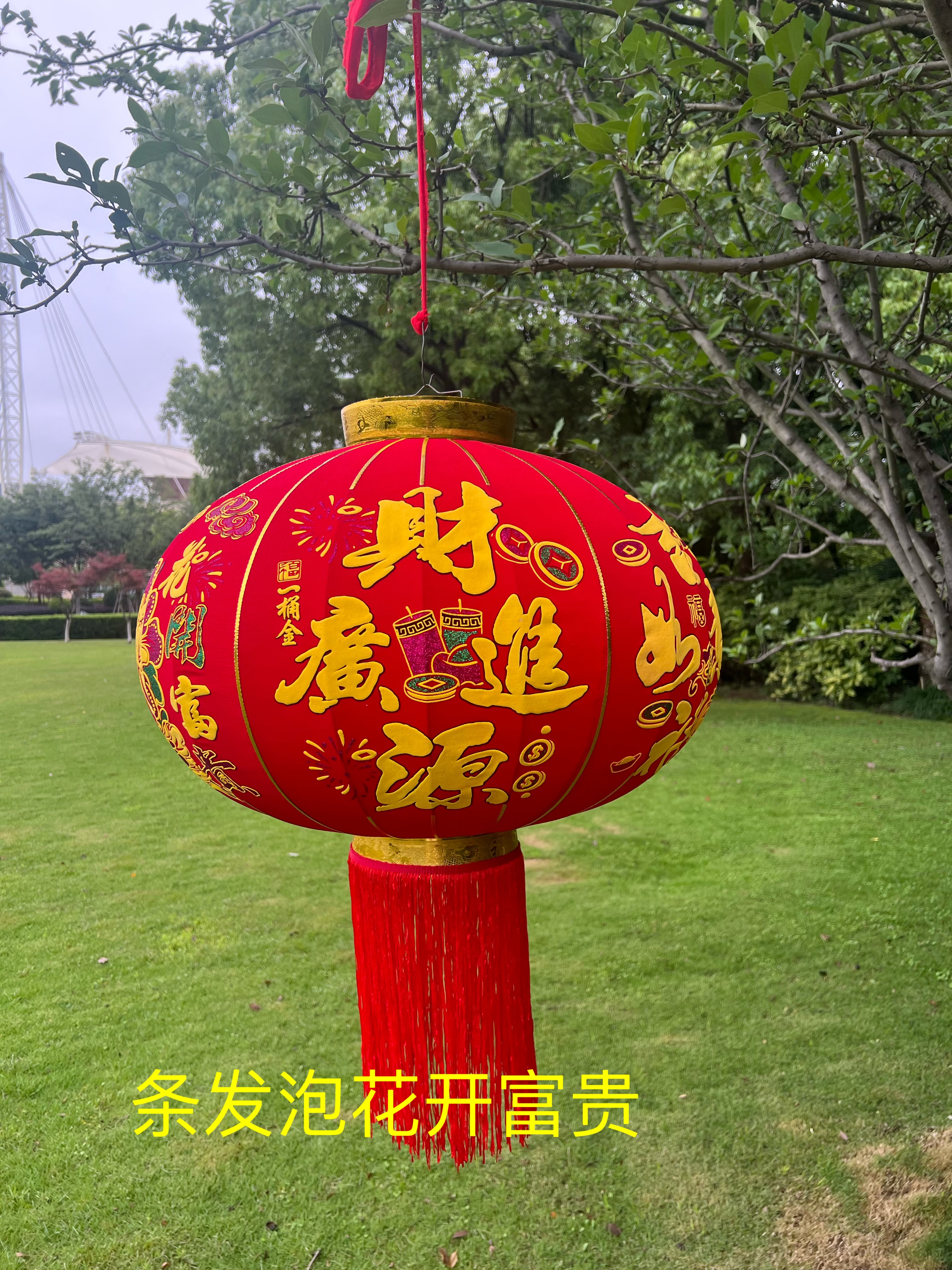 发泡牡丹花灯笼细节图