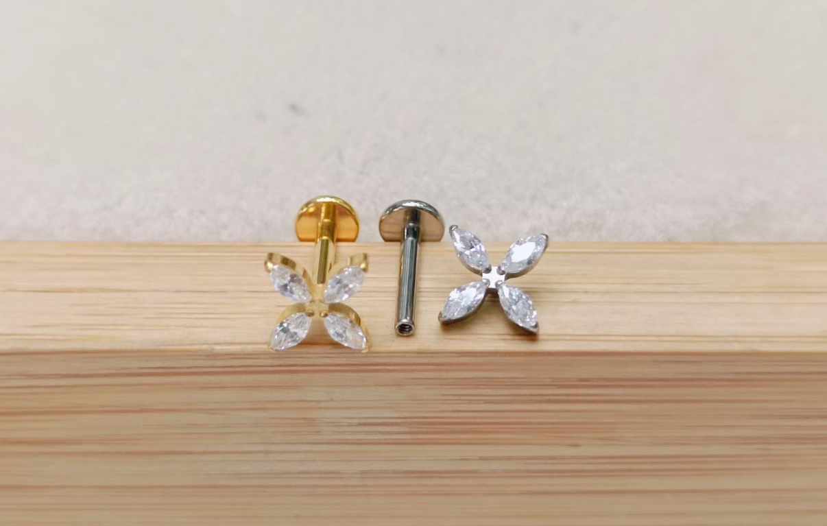 G23钛合金耳钉唇钉 时尚+百搭 穿刺品 厂家直销详情图4