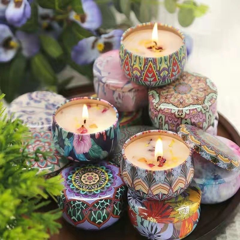 Dried flower scented candles, home living room scented candles, bedroom candles, gift box, decorative set, wedding souvenir gift detail image 3