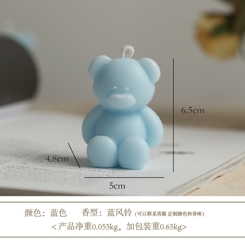Wholesale Nordic-style birthday bear scented candles. Cute little chubby bear-shaped scented candle ornaments for Women's Day detail image 4