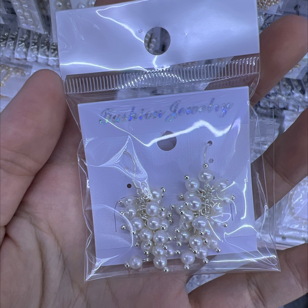 Pearl grape earrings, heavy craftsmanship, light luxury, exquisite handcrafted, gentle designer, 925 silver needle ear pendant for women