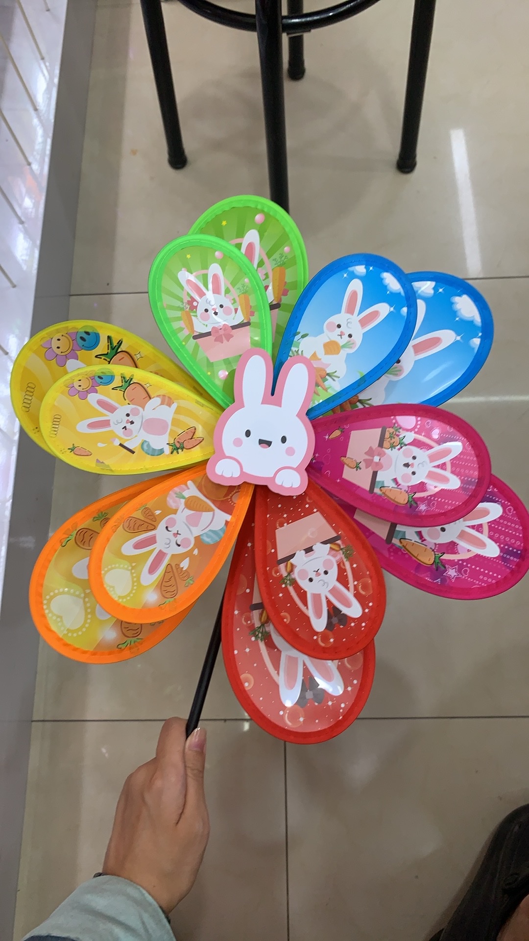 双层卡通风车小白兔风车玩具节日园林装饰双佳玩具