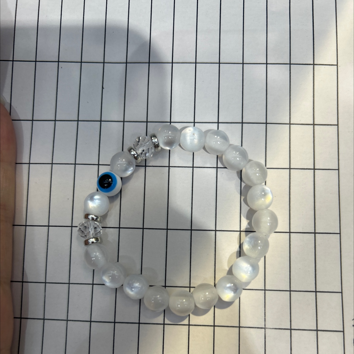 猫眼白玉色手串手链