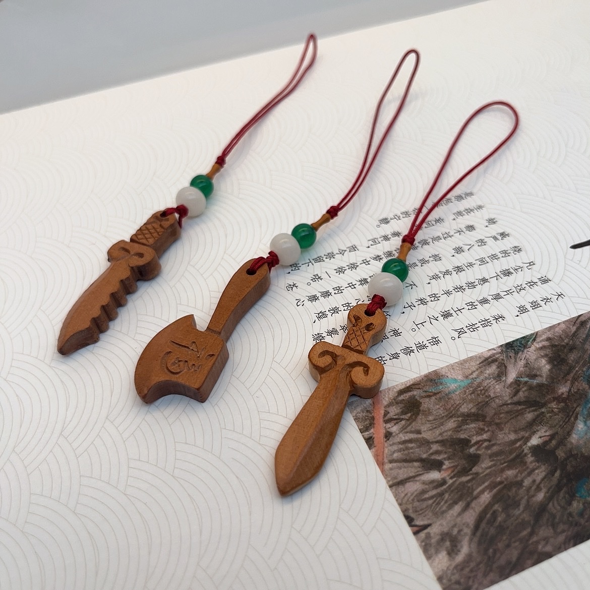 木雕工艺桃木雕刻手机链包挂钥匙扣挂件木制品