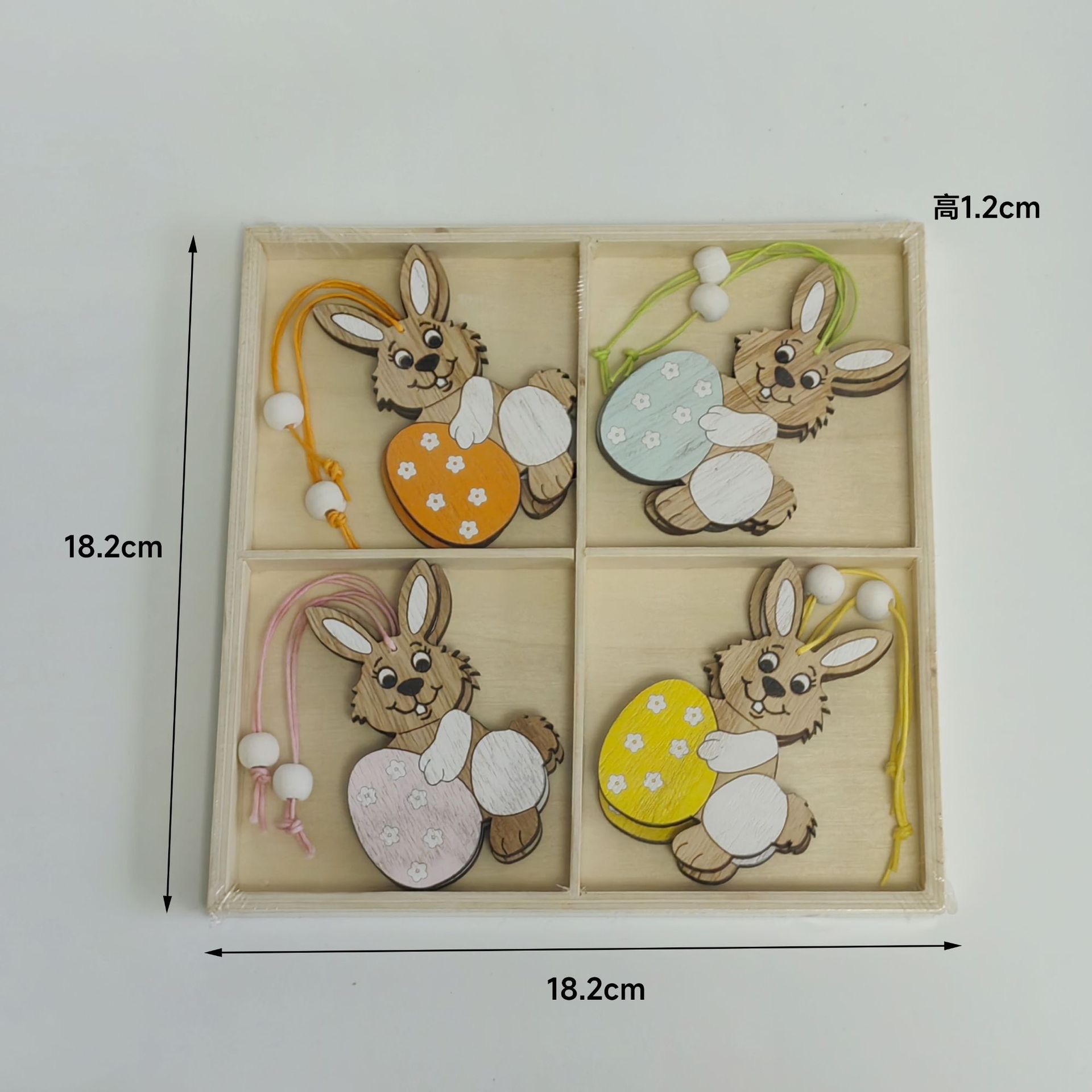 创意木质工艺品挂件复活节派对装饰品小动物托盘盒装摆件跨境 详情图12