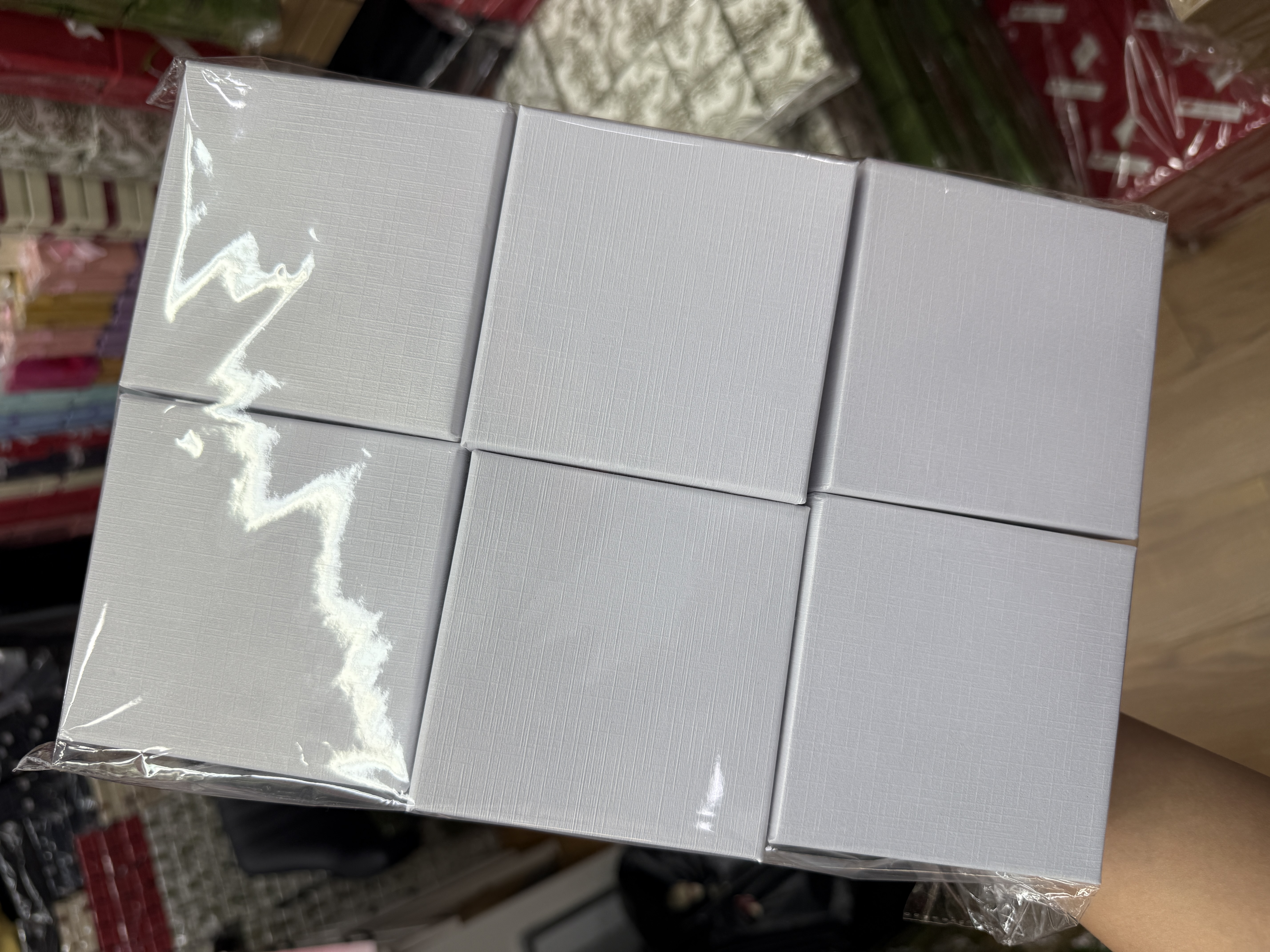饰品首饰盒装饰盒天地盖收纳纸盒纯白色格纹纸