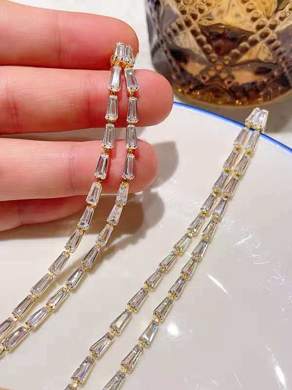 饰品耳饰长裤耳环烧焊锆石耳环优雅气质女款时尚百搭款