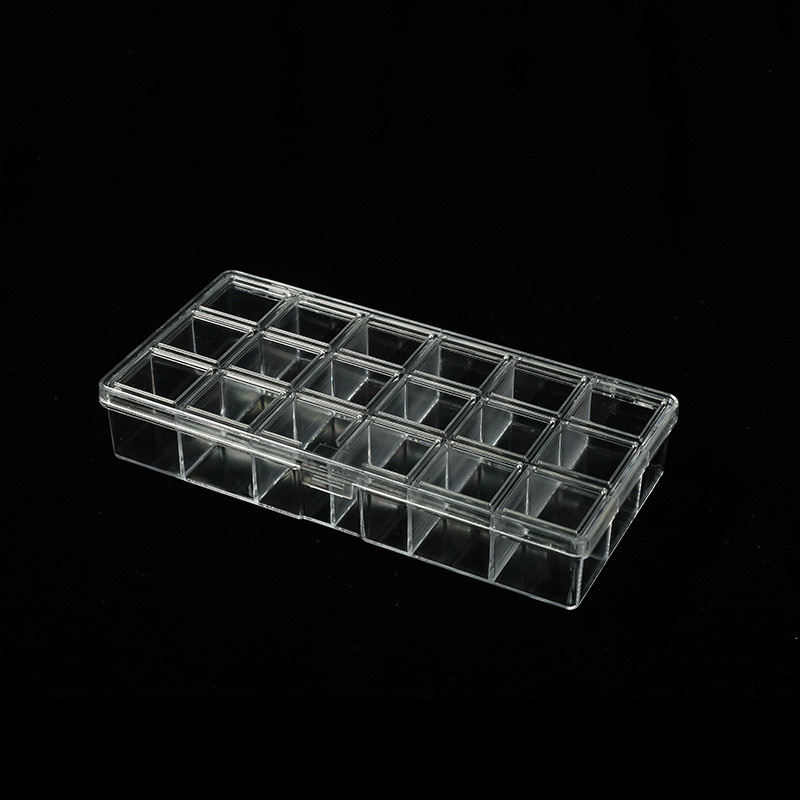 Factory stock of transparent 18-compartment storage boxes, plastic storage boxes, jewelry boxes, tool component placement boxes for wholesale Application Scenario