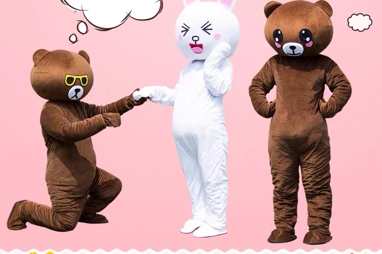 网红熊卡通人偶服装抖音同款布朗熊可妮兔玩偶服发传单道具定制布朗熊网红熊卡通人偶服装抖音熊传单熊行走人偶表演道具玩偶服饰详情图4
