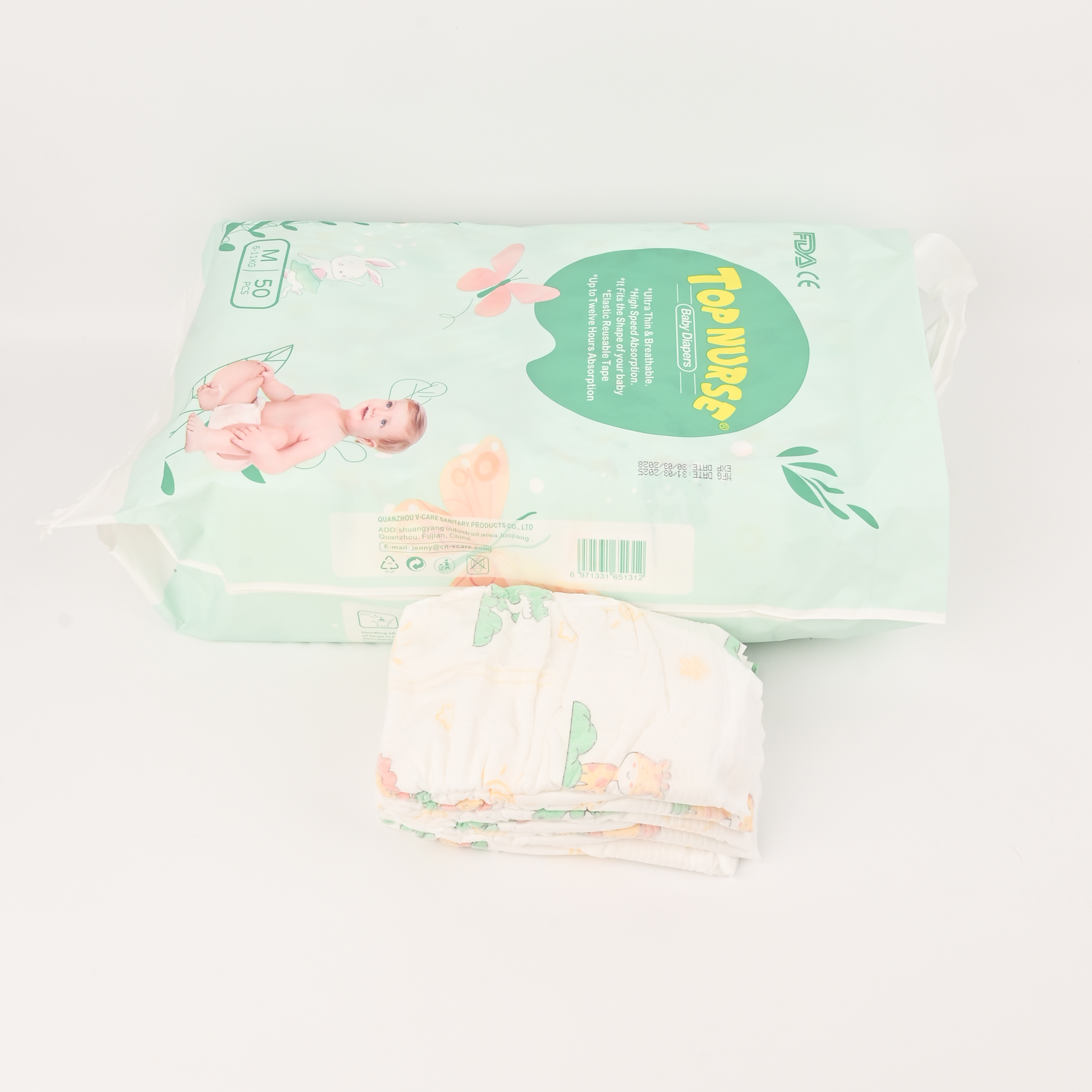 TOPNURSE Universal ultra-thin Breathable Diapers for infants and toddlers wholesale diapers for babies detail image 3