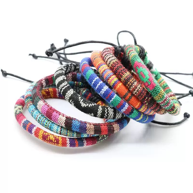 民族风手镯 原创手工 棉麻手环 服装配饰 新款 可混批 手链产品图