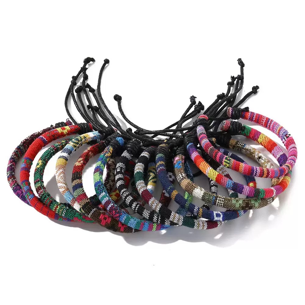 民族风手镯 原创手工 棉麻手环 服装配饰 新款 可混批 手链细节图