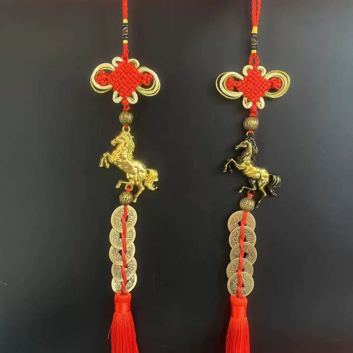 厂家生产锌合金立体马五帝钱中国结铃铛挂件礼品赠送活动批发汽车挂件