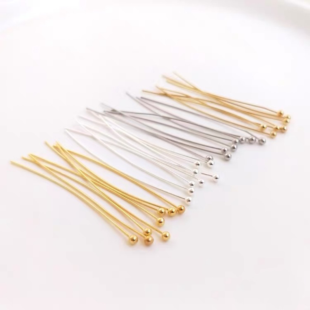Copper-plated 18K real gold high color retention ball needle, 30mm, three colors