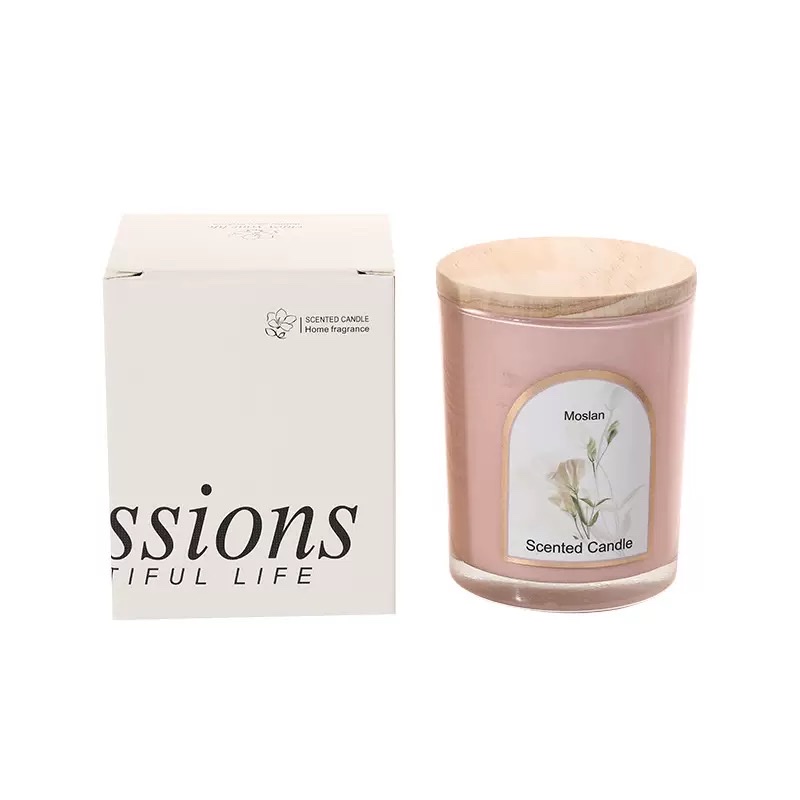 Wholesale and customization of wooden LIDS, colored glass cups, scented candles, household scented candle ornaments, wedding souvenirs, cross-border Item Picture