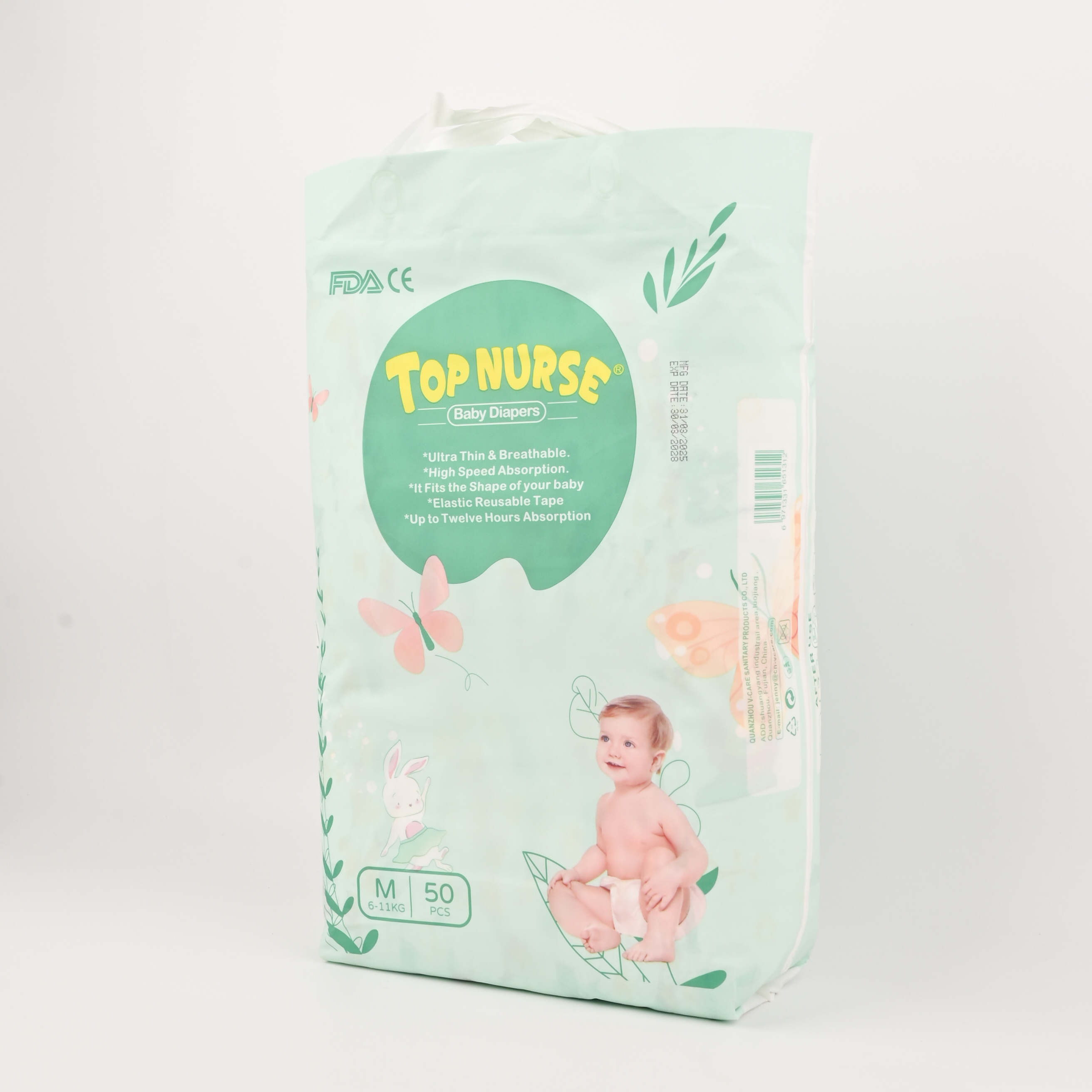 TOPNURSE Universal ultra-thin Breathable Diapers for infants and toddlers wholesale diapers for babies detail image 2