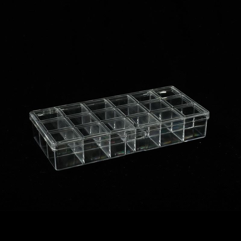 工厂现货透明18格收纳盒塑料储物盒首饰品盒子工具元件摆放盒批发详情图2