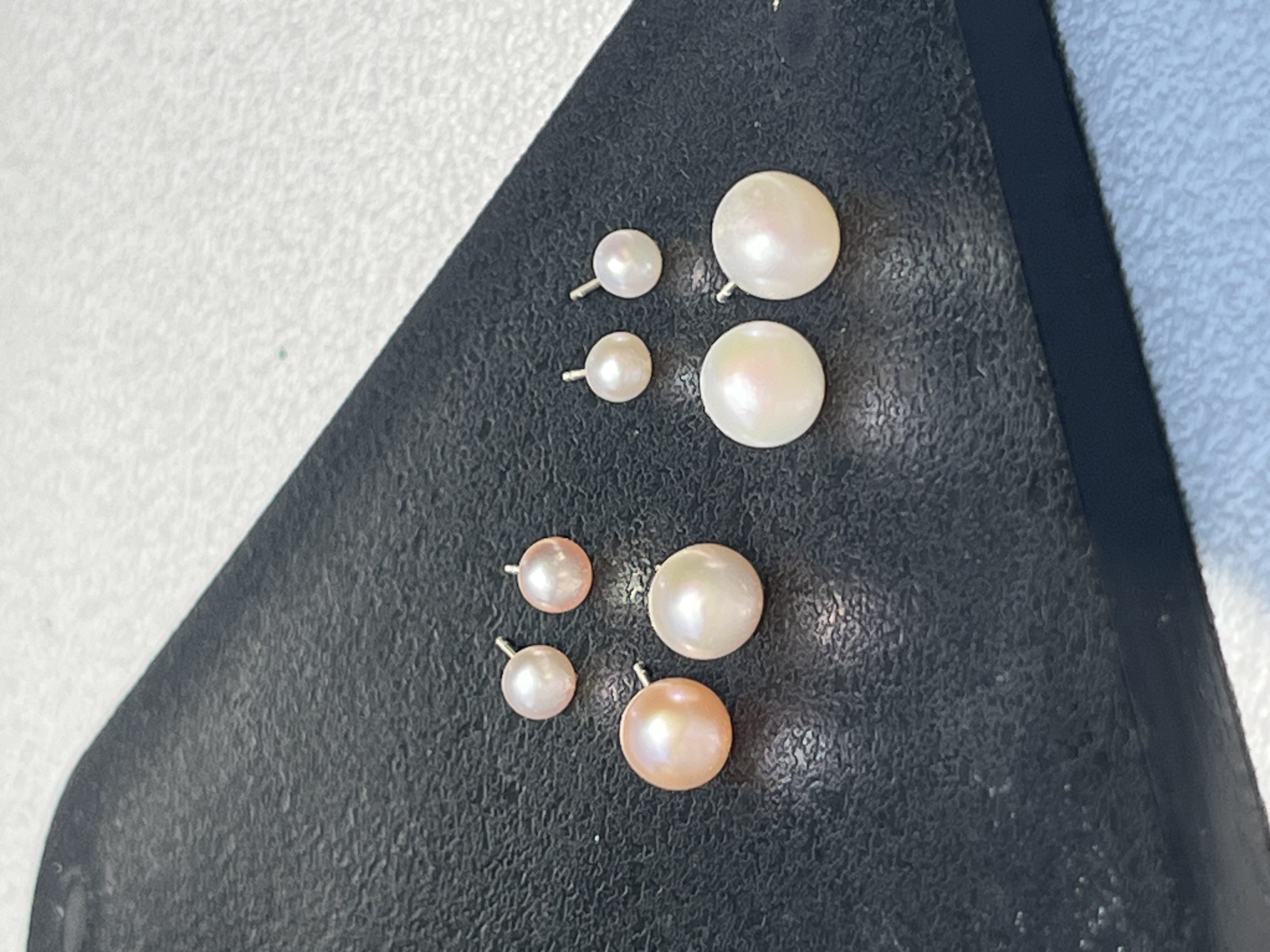 Yunyi Shijia Freshwater Pearl Stud Set, colorful natural pearls, white combination accessories, earrings, pearl earrings Item Picture