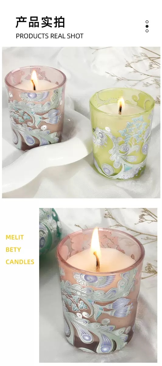 Wholesale and customization of glass cup scented candles, home wedding gifts, simple and creative scented candle ornaments, cross-border detail image 7