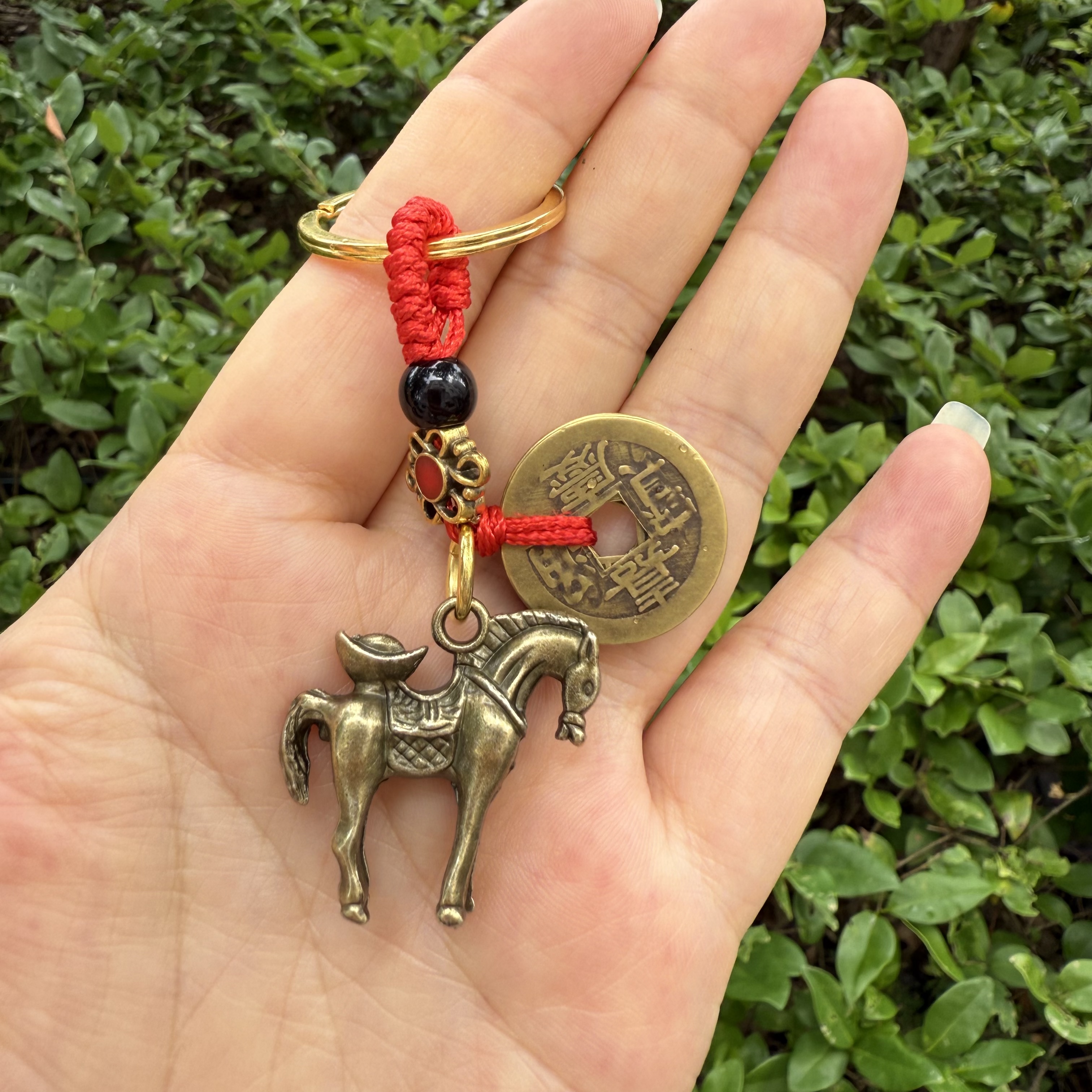 纯铜元宝立体马上赢五帝钱钥匙扣挂件礼品男女批发钥匙扣