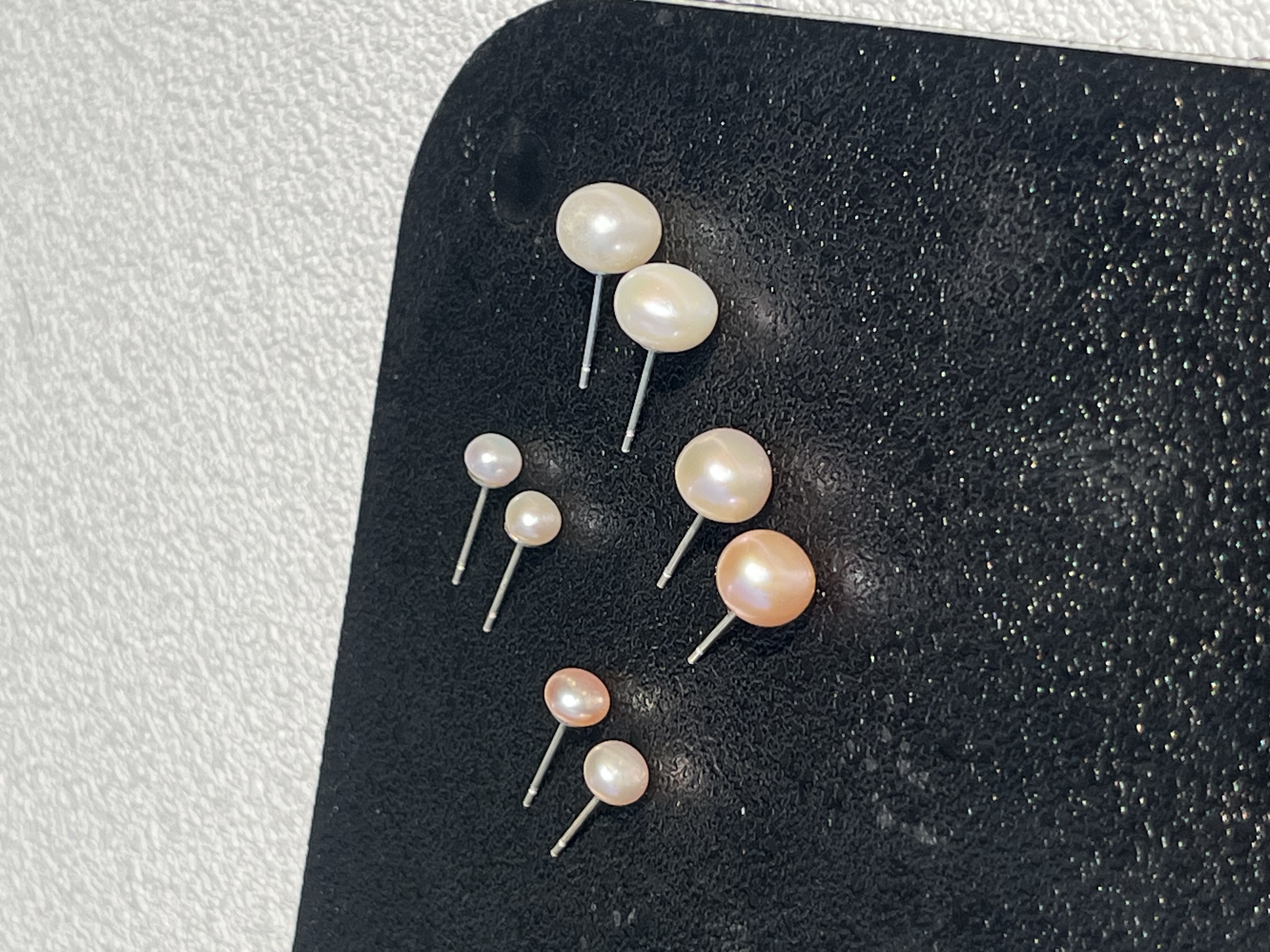 Yunyi Shijia Freshwater Pearl Stud Set, colorful natural pearls, white combination accessories, earrings, pearl earrings