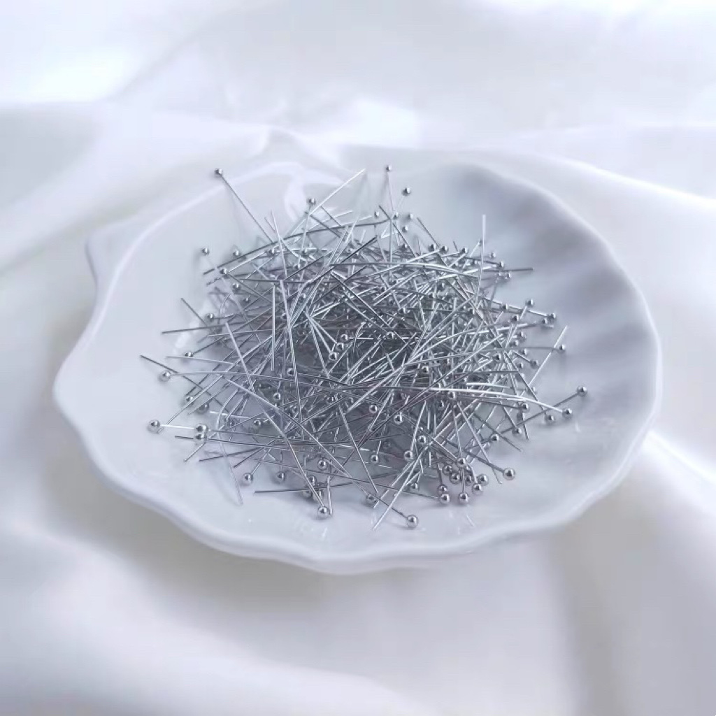 Copper-plated 18K real gold high color retention ball needle, 30mm, three colors detail image 4