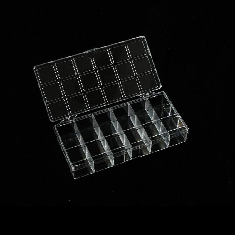 Factory stock of transparent 18-compartment storage boxes, plastic storage boxes, jewelry boxes, tool component placement boxes for wholesale Specification image