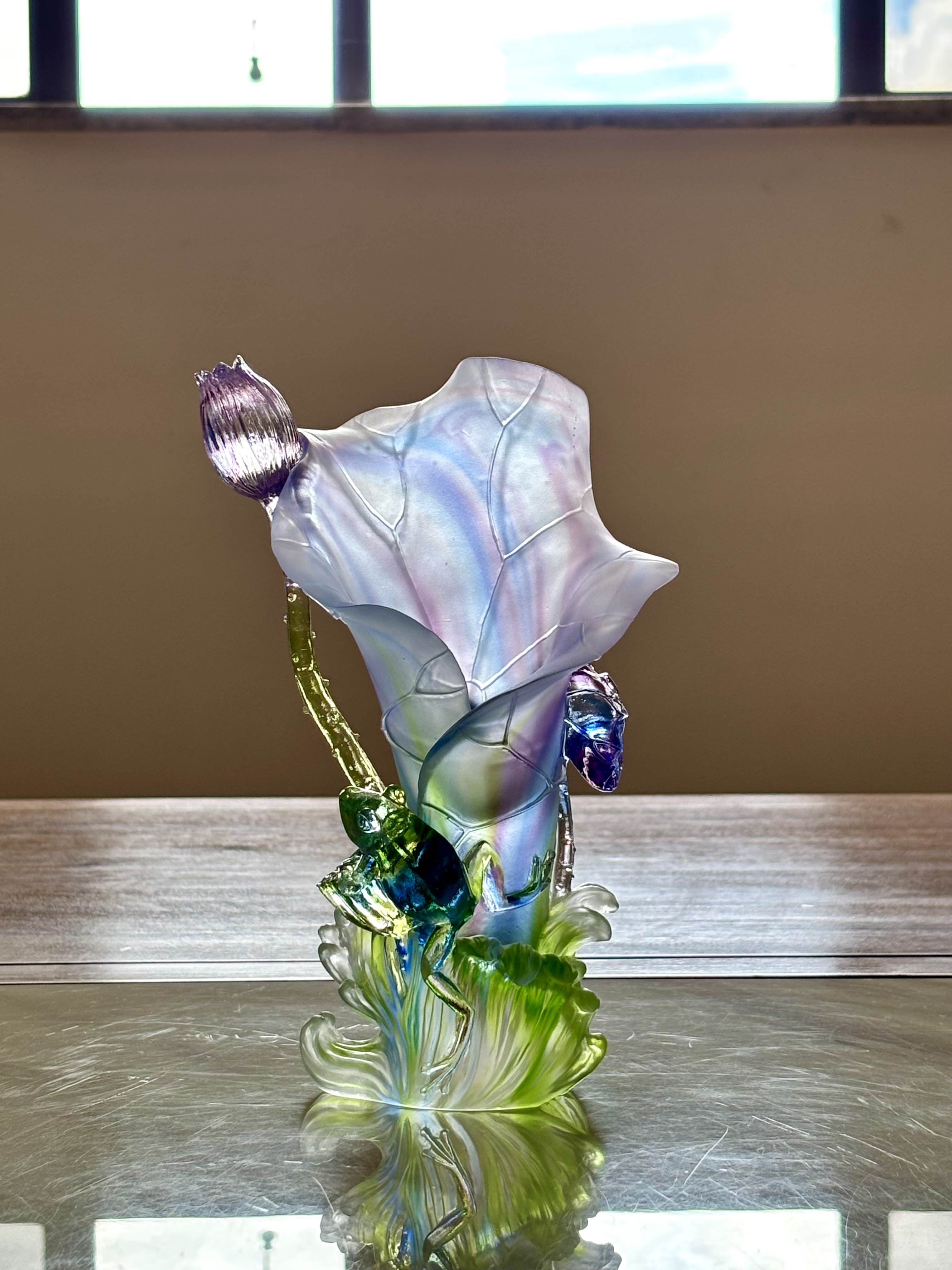 古法琉璃 琉璃摆件 咏荷 家居摆件礼品 礼盒包装礼品